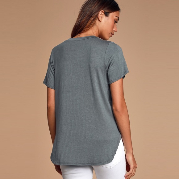 Tee for You Slate Blue Tee - Picture 3 of 6